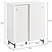 Credenza Con Anta Scorrevole, Cassettiera, Mobile Da Cucina, Scarpiera Da Ingresso, Bianco, 70x37x87cm, Fsb62-w - Foto miniatura 2