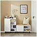 Credenza Con Anta Scorrevole, Cassettiera, Mobile Da Cucina, Scarpiera Da Ingresso, Bianco, 70x37x87cm, Fsb62-w - Foto miniatura 5