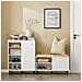 Credenza Con Anta Scorrevole, Cassettiera, Mobile Da Cucina, Scarpiera Da Ingresso, Bianco, 70x37x87cm, Fsb62-w - Foto miniatura 6