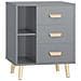 Comodino Piccolo Tavolino Divano Con 3 Cassetti Comodino Comodini L48*p40*a60cm Fbt95-hg - Foto miniatura 1