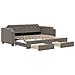 Divano Letto Estraibile Con Cassetti Tortora 80x200 Cm Tessuto - Foto miniatura 1