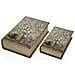 Scatola Decorativa Libro Fiori Tela Legno Mdf 7 X 27 X 18 Cm - Foto miniatura 1