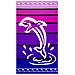 Telo Mare Grande 100x160 Jacquard Spugna Asciugamano Spiaggia Maui Dolphin Telo Mare Viola - Foto miniatura 1