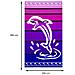 Telo Mare Grande 100x160 Jacquard Spugna Asciugamano Spiaggia Maui Dolphin Telo Mare Viola - Foto miniatura 5