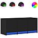 Mobile Porta Tv Con Led Nero 97x34x40 Cm In Truciolato - Foto miniatura 2