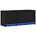 Mobile Porta Tv Con Led Nero 97x34x40 Cm In Truciolato - Foto miniatura 3
