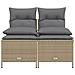 Set Divano da Giardino 4 pz con Cuscini Beige in Polyrattan - Foto miniatura 5