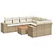 Set Divano da Giardino 9 pz con Cuscini Beige in Polyrattan - Foto miniatura 1