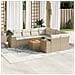 Set Divano da Giardino 9 pz con Cuscini Beige in Polyrattan - Foto miniatura 2