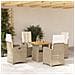 Set Da Pranzo Da Giardino 5 Pz Con Cuscini Beige In Polyrattan - Foto miniatura 1