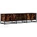 Mobile Tv Rovere Fumo 160x35x41 Cm Legno Multistrato E Metallo - Foto miniatura 2