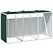 Copribidone con Ruote per 3 Bidoni Verde 216x81x115 cm Acciaio - Foto miniatura 7