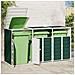 Copribidone con Ruote per 3 Bidoni Verde 216x81x115 cm Acciaio - Foto miniatura 3