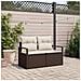 Divano da Giardino a 2 Posti con Contenitore e Cuscini in Polyrattan Marrone - Foto miniatura 2