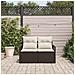 Divano da Giardino a 2 Posti con Contenitore e Cuscini in Polyrattan Marrone - Foto miniatura 3