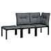 Set Salotto da Giardino 3 pz Nero e Grigio in Polyrattan - Foto miniatura 1