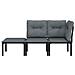 Set Salotto da Giardino 3 pz Nero e Grigio in Polyrattan - Foto miniatura 3