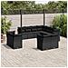 Set Divani da Giardino 11 pz con Cuscini in Polyrattan Nero - Foto miniatura 2