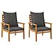 Set Salotto da Giardino 4pz con Cuscini Legno Massello Acacia - Foto miniatura 4