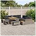 Set Divano da Giardino con cuscino 13 pcs Grigio Poly Rattan - Foto miniatura 3