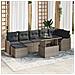 Set Divano da Giardino con cuscino 8 pcs Grigio Poly Rattan - Foto miniatura 2