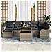 Set Divano da Giardino con cuscino 8 pcs Grigio Poly Rattan - Foto miniatura 3