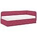 Cornice del letto ad angolo Rosso Vino 90 x 190 cm Velluto - Foto miniatura 1