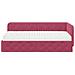 Cornice del letto ad angolo Rosso Vino 90 x 190 cm Velluto - Foto miniatura 5