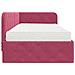 Cornice del letto ad angolo Rosso Vino 90 x 190 cm Velluto - Foto miniatura 8