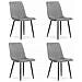 Sedia TURIN in velluto grigio chiaro, design ergonomico x4 - Foto miniatura 1