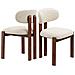 Set Di 2 Sedie Da Pranzo In Ciniglia, Gambe In Legno Massello Marrone, Seduta Confortevole, Stile Nordico, Colore Beige - Foto miniatura 1