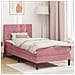 Struttura letto con materasso Rosa 90 x 200 cm Velluto - Foto miniatura 2
