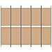 Pannello divisorio a 5 parti Beige 250 x 200 cm Tessuto - Foto miniatura 4