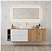 Mobile sottolavabo, Marrone e beige, 160 cm, Con piano d'appoggio, 2 cassetti, MDF, 2 ante, Ripiano integrato, MODERNO - Foto miniatura 4