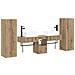Set di mobili per il bagno 5 pz Rovere Artigianale - Foto miniatura 1