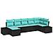 Set Divano da Giardino 7 pz Nero e Turchese polyrattan - Foto miniatura 1