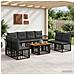 Set Divano da Giardino 9 pz Nero e Grigio scuro polyrattan - Foto miniatura 6