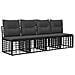 Set Divano da Giardino 9 pz Nero e Grigio scuro polyrattan - Foto miniatura 9