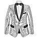 Giacca Da Uomo Per Smoking Con Paillettes Argentate Taglia 54 - Foto miniatura 9