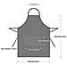 2 Confezioni Grembiule Da Cucina Impermeabile Regolabile Chef Grembiule Con Tasche Per La Casa Ristorante Artigianato Giardino Barbecue Scuola Coffee House Grembiule Uomo Donna (grigio)  - Foto miniatura 2