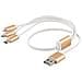 Caricatore Multiplo, Usb-c, Lightning, Micro Usb, Usb-a, 50 Cm, Bianco - Foto miniatura 1