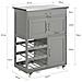 Carrello Di Servizio Credenza In Legno Mobile Cucina Grigio Fkw45-hg - Foto miniatura 2