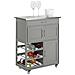 Carrello Di Servizio Credenza In Legno Mobile Cucina Grigio Fkw45-hg - Foto miniatura 1