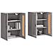 Armadietti A Parete 2 Pz Grigio Sonoma In Legno Multistrato - Foto miniatura 3