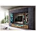 Parete Attrezzata Ocean, Set Salotto Porta Tv, Mobile Soggiorno Multiuso Con Luce Led, 100% Made In Italy, Cm 290x40h192, Ardesia E Acero - Foto miniatura 1