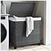 Cesto Portabiancheria Con Ruote Grigio 60x35x60,5 Cm Rattan - Foto miniatura 1
