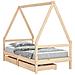 Giroletto per Bambini con Cassetti 80x160cm Legno Massello Pino - Foto miniatura 2