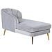 Chaise Longue Versione Destra Allier Velluto Grigio Chiaro - Foto miniatura 6