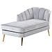 Chaise Longue Versione Destra Allier Velluto Grigio Chiaro - Foto miniatura 7