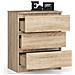 Cassettiera K60, 3 cassetti, 60x40x77 cm, Colore Sonoma Quercia - Foto miniatura 2
